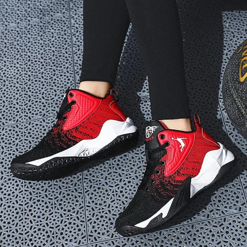 Vista 5 de zxcvb Zapatos de baloncesto transpirables con parte inferior suave para verano zapatos de baloncesto