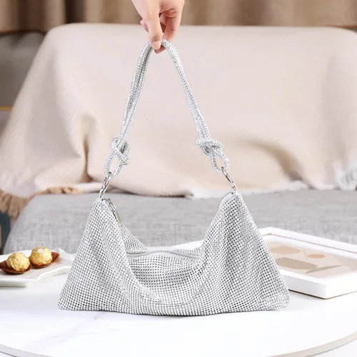 Vista 2 de Covelin Bolso de mano de diamante brillante de moda para mujer