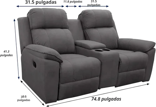 Vista 6 de PureFit Funda de Sofá de Dos Plazas Reclinable Reversible Resistente al Agua - Protector de Muebles Antideslizante para Reclinable de 2 Asientos