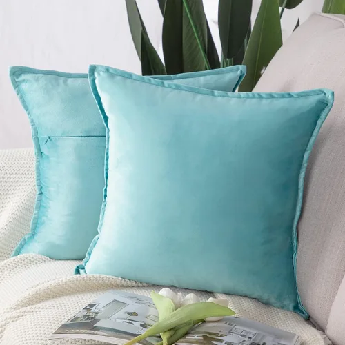 Vista 12 de MADIZZ Juego de 2 fundas de almohada decorativas de terciopelo súper suave con borlas, estilo de lujo, funda de almohada para sofá y dormitorio