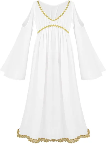 Vista 2 de dPois Disfraz de manga larga con cuello en V para niñas y niñas para Halloween cosplay