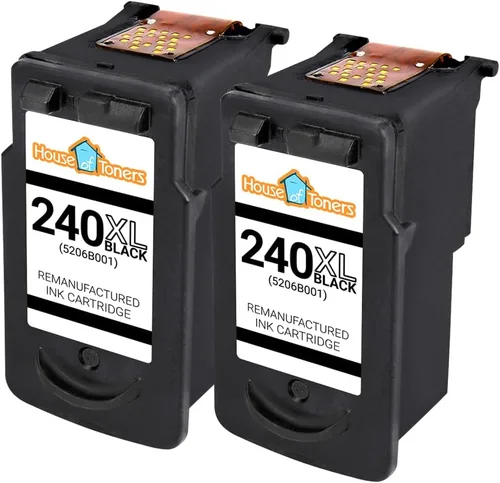 Vista 2 de Houseoftoners Paquete de 2 cartuchos de tinta remanufacturados para Canon PG-240XL, repuesto de alto rendimiento para Canon PG240XL PIXMA MG2120