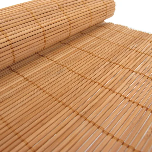 Vista 4 de BambooMN Mantel individual de bambú/tapete rodante de sushi - 18" x 13" - marrón, 4 piezas