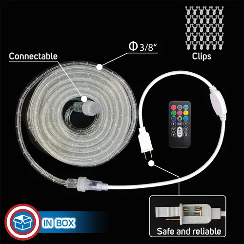 Vista 8 de Russell Decor Cuerda de luces LED con controlador multifunción para Navidad, Halloween, 4 de julio, Día de los Caídos, decoración de vacaciones
