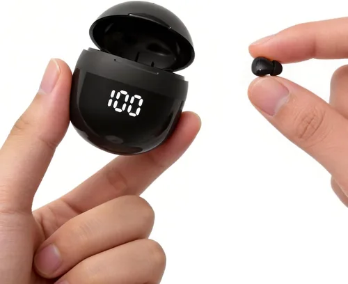 Vista 8 de Xmenha Auriculares Invisibles Mini Pequeños Inalámbricos Bluetooth, Tono de Piel Cómodos Discretos Micro Auriculares de Sueño Ocultos Pequeños