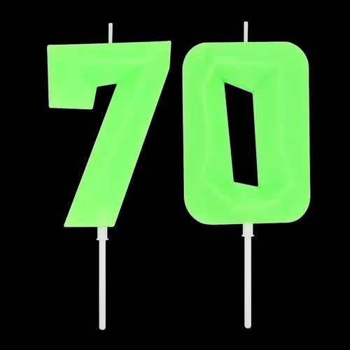 Vista 337 de DERVENTA Vela Grande de Cumpleaños Número 3D Verde Luminoso de 3.7 Pulgadas Celebración de Fiesta Aniversario Decoración Adorno para Pastel 1 Pieza