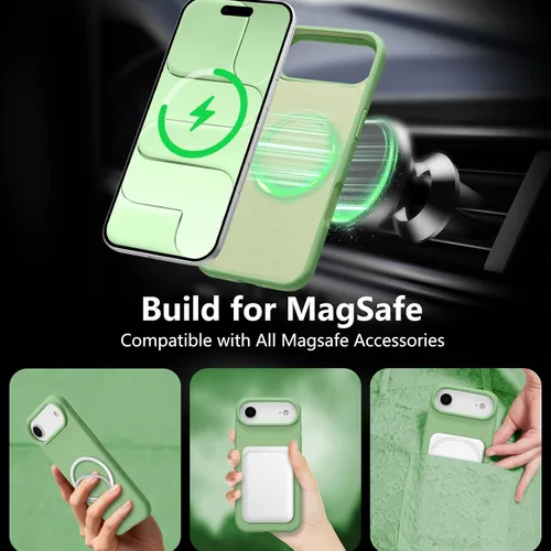 Vista 585 de Funda magnética de silicona para iPhone 13 Pro, color blanco antiguo [Compatible con Magsafe] [Forro de microfibra suave antiarañazos], funda