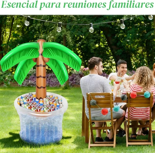 Vista 7 de Zcaukya Enfriador inflable de palmera, 60 pulgadas para decoraciones de fiestas tropicales, suministros de fiesta hawaiana, decoraciones de piscina