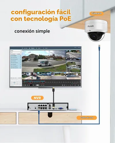 Vista 2 de Sistema de cámara de seguridad PoE de 5MP para exteriores con disco duro de 2 TB, PD54A0408-5M2-1