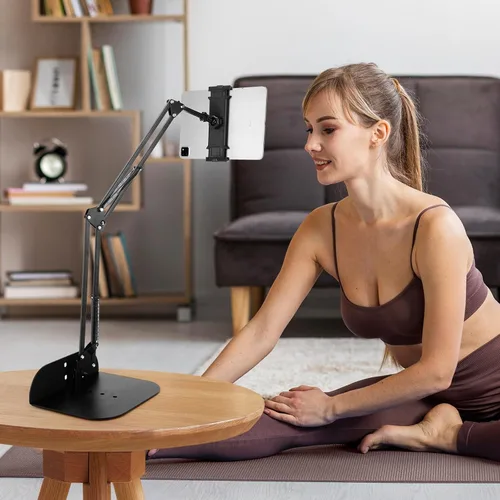 Vista 6 de Soporte para tablet para cabecero de cama, sofá, escritorio, soporte ajustable de 360° para teléfono y tableta, con manos libres, cómoda