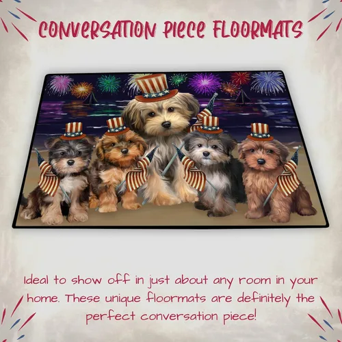 Vista 4 de Doggie of the Day Yorkipoo Dogs Floor Mat - 4th of July Independence Day - Best Dog Doormat - Protector Decor - Unique Portrait Art - Premium