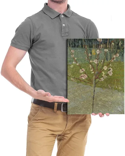Vista 5 de Wieco Art Lienzo de árbol de almendro en flor, reproducción de pintura al óleo famosa de Van Gogh, arte de pared clásico abstracto de flores listo
