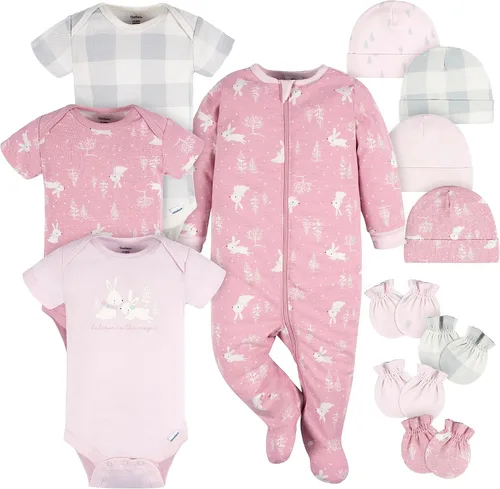 Vista 14 de Gerber Juego de regalo de canastilla de 12 piezas para bebés y niñas