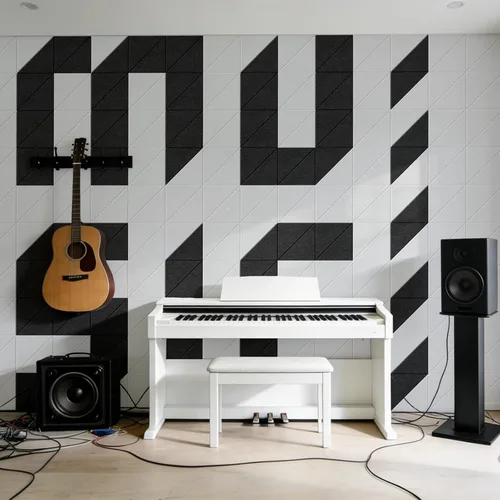 Vista 3 de Vieshful Paneles acústicos, paneles de pared absorbentes de sonido para despegar y pegar, paquete de 10 paneles de fieltro de alta densidad de 12 x