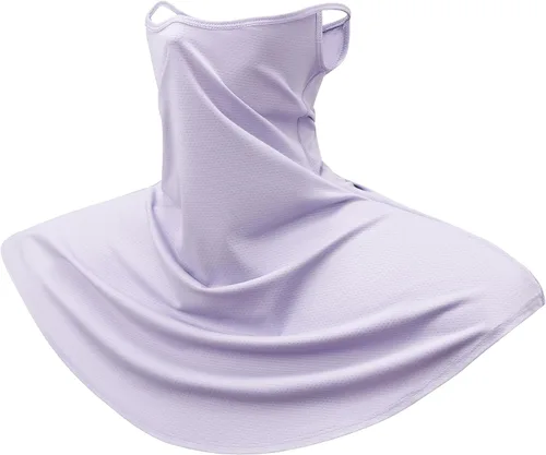 Vista 8 de Obacle Máscara facial con polaina para el cuello con cintas elásticas para las orejas para hombres y mujeres para protección solar Azul