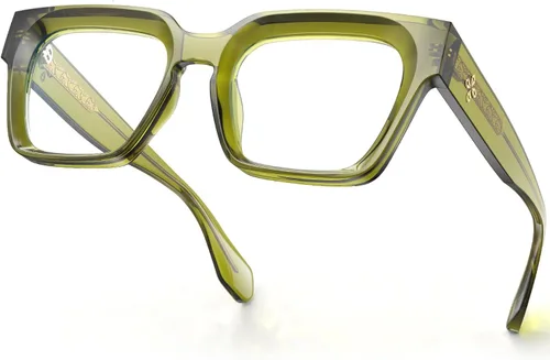 Vista 8 de VISOONE Fashion Computer Glasses with Wire Core Temples Colorado Clear Lens Lightweight TR90 UV400 Square Thick Frame Blue Light Blocking Glasses