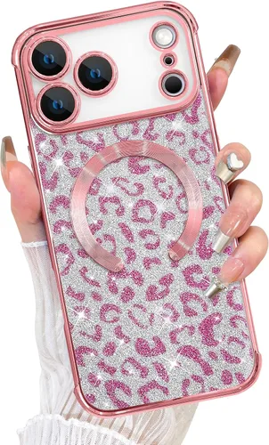 Vista 14 de Fiyart Diseñado para iPhone 16 Pro Max, Funda Compatible con MagSafe, Estampado de Guepardo, Placa de Protección de Cámara, Magnético, Brillante
