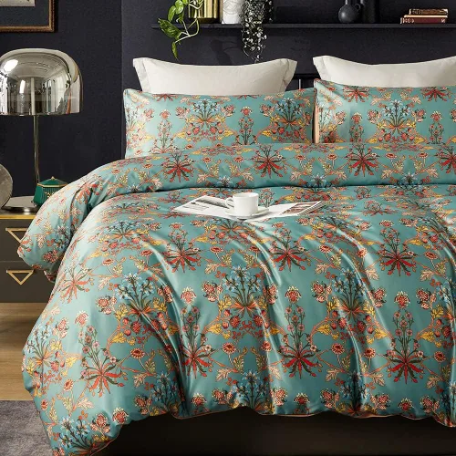 Vista 10 de Cupocupa Juego de funda de edredón de tamaño individual, diseño floral bohemio, juego de funda de edredón para cama de tamaño individual, ropa