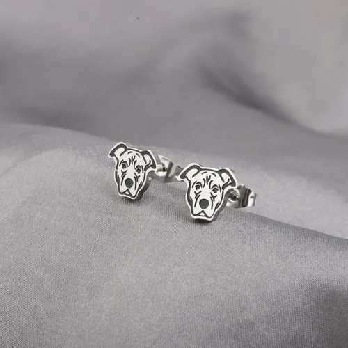 Vista 5 de Lywjyb Birdgot Aretes de perro American Pitbull Pitbull Pitbull, regalo para mujeres y novias