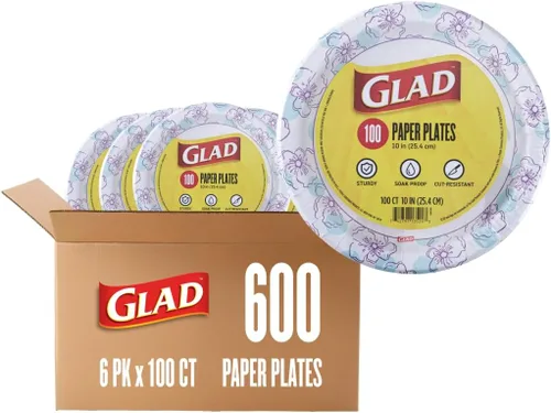 Vista 9 de Glad - Platos de papel desechables cuadrados para todas las ocasiones
