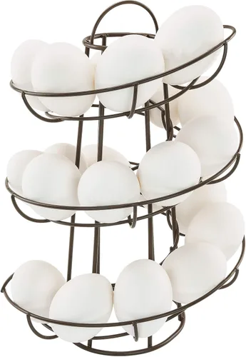 Vista 10 de Southern Homewares tobogán para huevos, dispensador en espiral con diseño moderno de primera calidad, se puede colgar, plateado, Negro