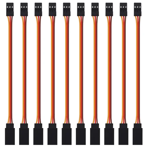 Vista 7 de ACEIRMC Cable de extensión servo de 3 pines hembra a macho conector de cable JR para control remoto de aviones de coche RC (3.9 in)