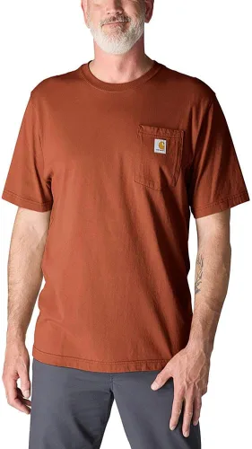 Vista 25 de Carhartt Camiseta con bolsillo Iconic K87 para hombre Piedra azul