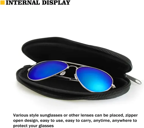 Vista 3 de SEANATIVE - Estuche suave con cremallera portátil para gafas de sol con caraginer
