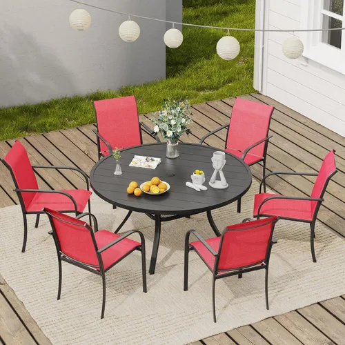 Vista 20 de VICLLAX Juego de 2 sillas de patio pequeñas para exteriores, juego de sillas apilables para patio y mesa de comedor cuadrada para porche delantero