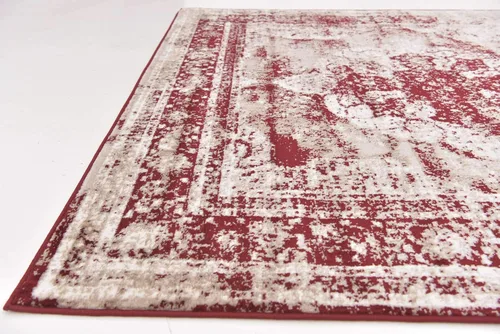 Vista 219 de Unique Loom Colección Sofia - Alfombra de área Salle Garnier (7' 1" x 10' Rectángulo, Borgoña/ Marfil)