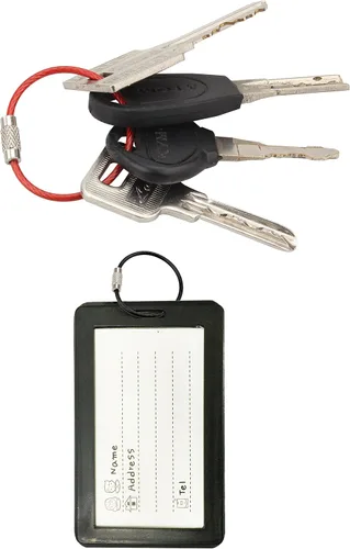 Vista 7 de Llavero Wisdompro, aros de cable de acero inoxidable de 116 pulgadas, para colgar equipaje, tarjetas, etiquetas, etc