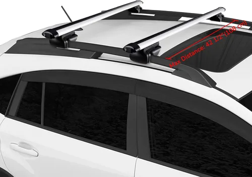 Vista 9 de Yescom Portaequipajes universales de aluminio de 50 pulgadas, barra de riel transversal de carga para equipaje, abrazadera ajustable para SUV