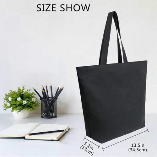 Vista 5 de Naanle Bolsa de lona para mujer, bolso de hombro casual con hoja de palma, reutilizable, multiusos, resistente, para compras, comestibles, algodón