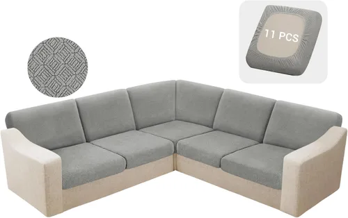 Vista 21 de HDCAXKJ - Fundas impermeables para cojín de sofá modular, fundas elásticas para cojín de sofá de esquina, fundas protectoras de muebles de jacquard