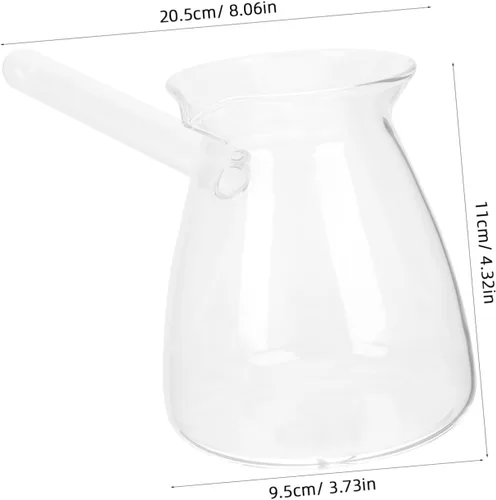 Vista 2 de Classics - Cafetera turca de vidrio de borosilicato, tetera Jazzva Cezve Briki, calentador de leche caliente, 15.2 fl oz
