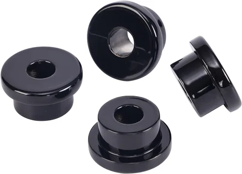 Vista 3 de Bujes elevadores para manillar aptos Harley Softail Dyna Sportster 1984-2016 Negro brillante