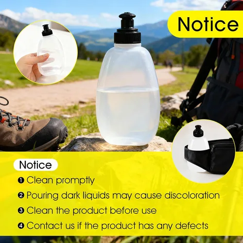 Vista 5 de Paquete de 2 botellas de agua para bicicleta sin BPA de 10 onzas y botella de agua para correr, para cinturón de hidratación, botella de agua