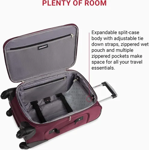 Vista 184 de SwissGear - Equipaje suave expandible Sion con ruedas, Negro