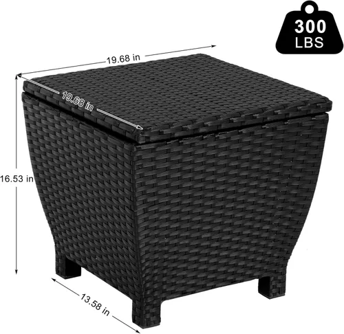 Vista 2 de Sundale Outdoor Caja de Almacenamiento Pequeña para Terraza con Tapa, Contenedor de Almacenamiento Exterior Pequeño de 13 Galones para Mangueras