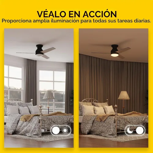 Vista 4 de Inlight Ventilador de techo Hugger de 52 pulgadas para interiores