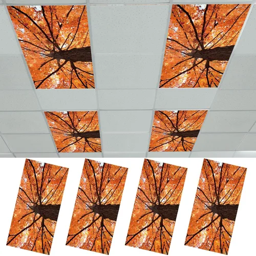 Vista 18 de Outus 4 piezas de cubierta de luz fluorescente para iluminación de aula con 10 imanes, filtro de luz magnético, decoración de panel de techo de 2 x