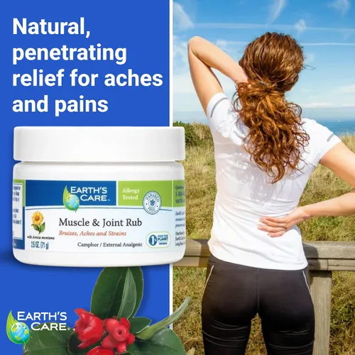 Vista 3 de Earth's Care Frotamiento muscular y articular - para dolores musculares, moretones, dolores y distensiones - 2.5 onzas.