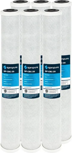 Vista 18 de SpiroPure SP-CBR2-5 Cartucho de filtro de agua de bloque de carbono con carcasa de coco certificado NSF de 5x2.5 0.5 micrones CBC-5 155169-43