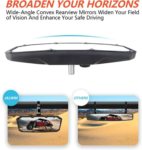 Vista 5 de Espejo retrovisor UTV para jaula antivuelco de 1.5 a 2.0 pulgadas, nuevos espejos RZR con gran campo de visión ajustable, compatible con Polaris