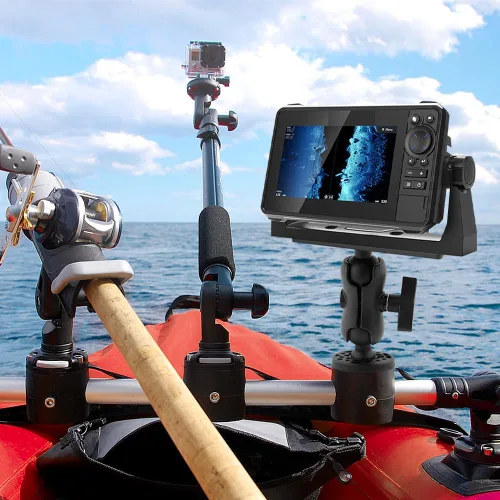 Vista 6 de CALIDAKA Base de montaje para buscador de pescado, rotación de 360 grados, soporte electrónico marino universal para barco
