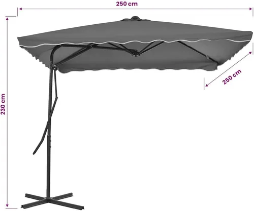 Vista 2 de vidaXL Garden Parasol