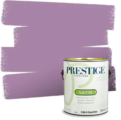 Vista 127 de PRESTIGE Pinturas de pintura interior e imprimación en uno, 1 galón, plano, combinación comparable de Sherwin Williams* Kimono Violet*