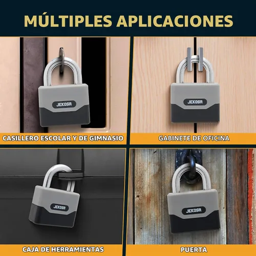 Vista 6 de Jekosa® PDP68 Cerradura de combinación resistente – Grillete resistente a los cortes de 0.433 in, carcasa de poliamida resistente a la intemperie