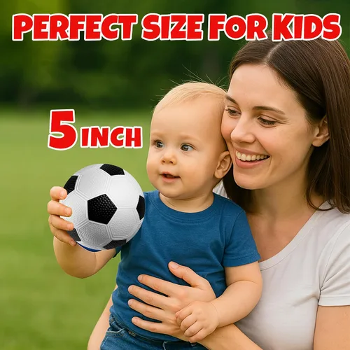 Vista 2 de Paquete de 8 pelotas para niños pequeños, pelotas de fútbol de 5 pulgadas, fútbol, baloncesto, pelotas de playa, kickball para juegos al aire libre