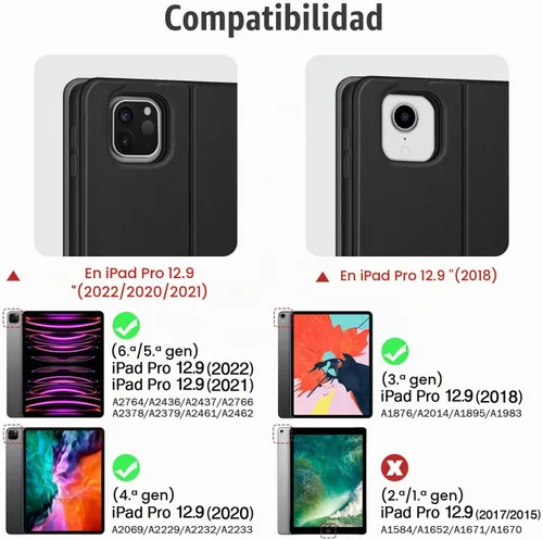 Vista 2 de Antbox Case for iPad Pro 12.9'' 6th/5th/4th/3rd Generation, Black Negro